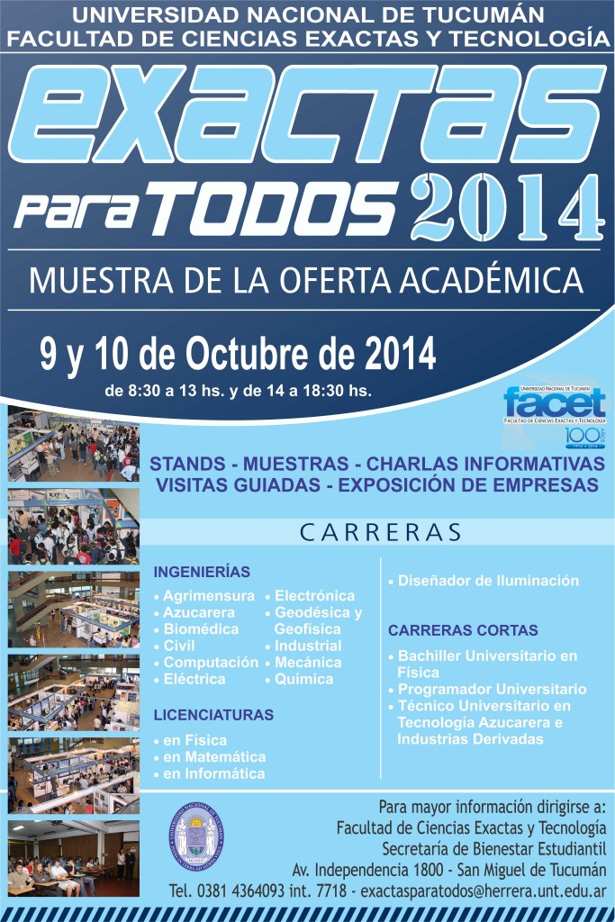 Afiche Exactas para Todos 2014 NF