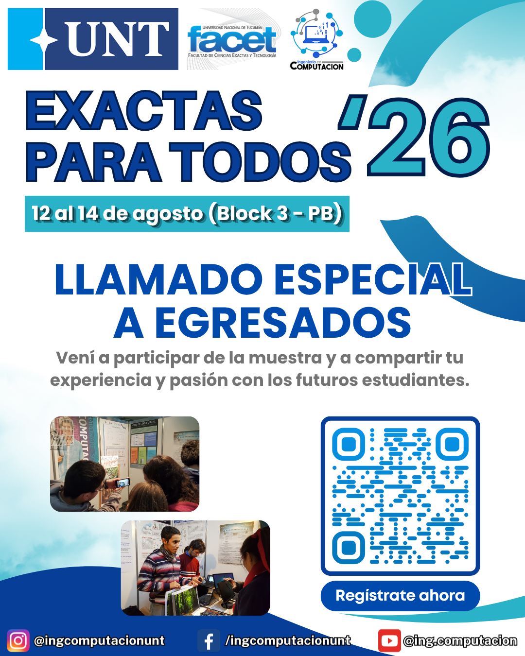 Invitación a participar en el Exactas para Todos '26.