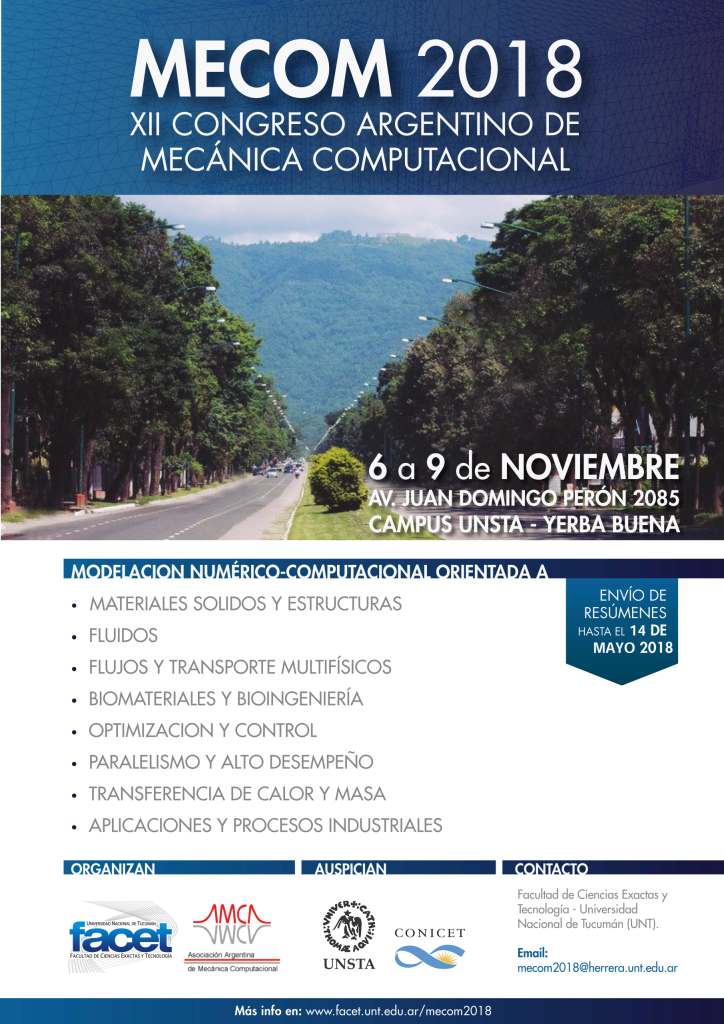 MECOM 2018 : XII Congreso Argentino de Mecánica Computacional MECOM 2018 : XII Congreso Argentino de Mecánica Computacional