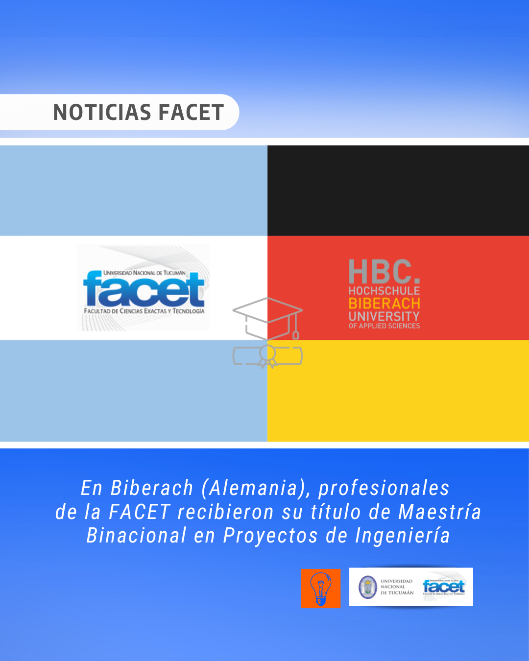 Noticias | En Biberach (Alemania) profesionales de la FACET recibieron su título de Maestría Binacional en Proyectos de Ingeniería