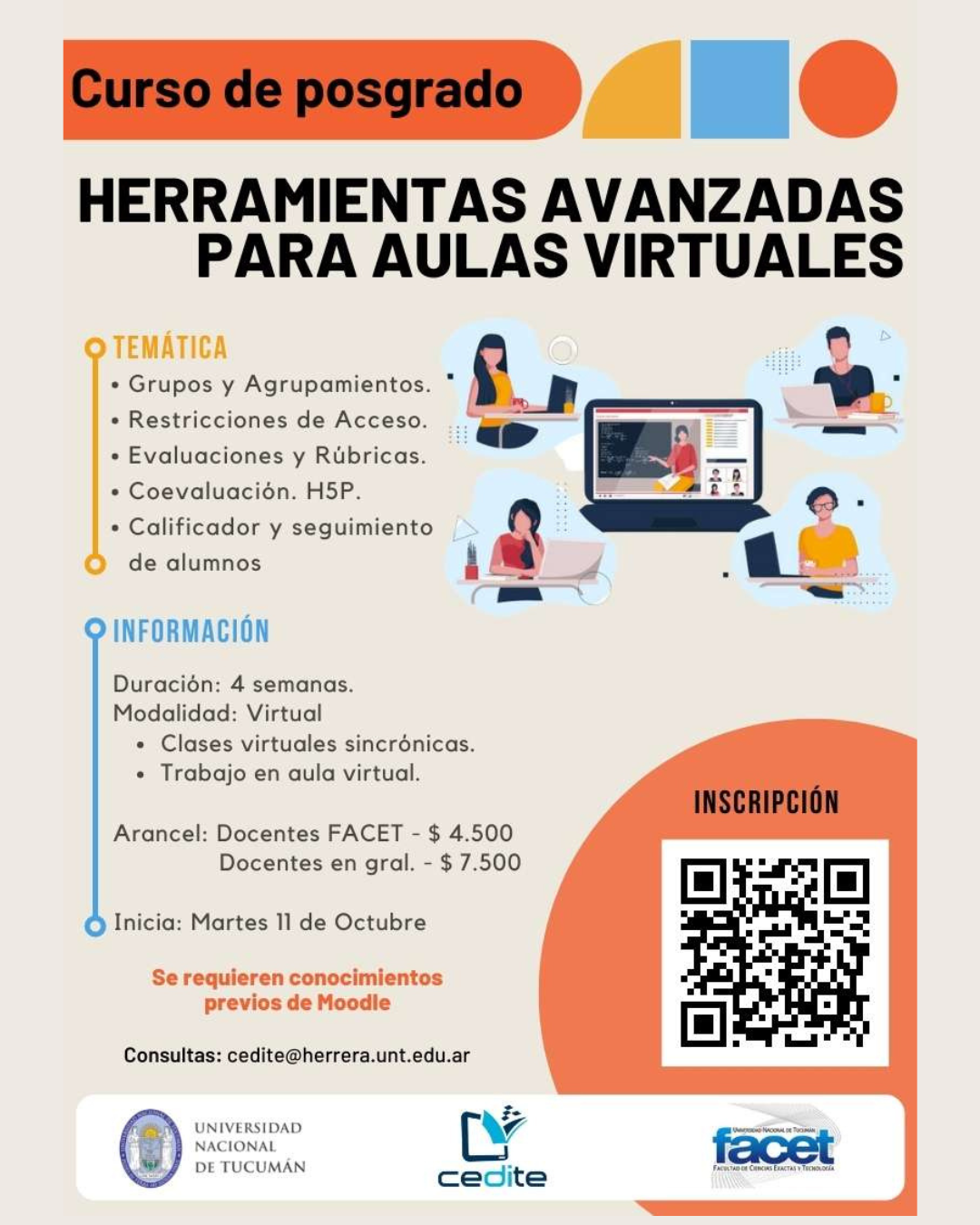 Invitación | Curso de posgrado “Herramientas Avanzadas para Aulas Virtuales”