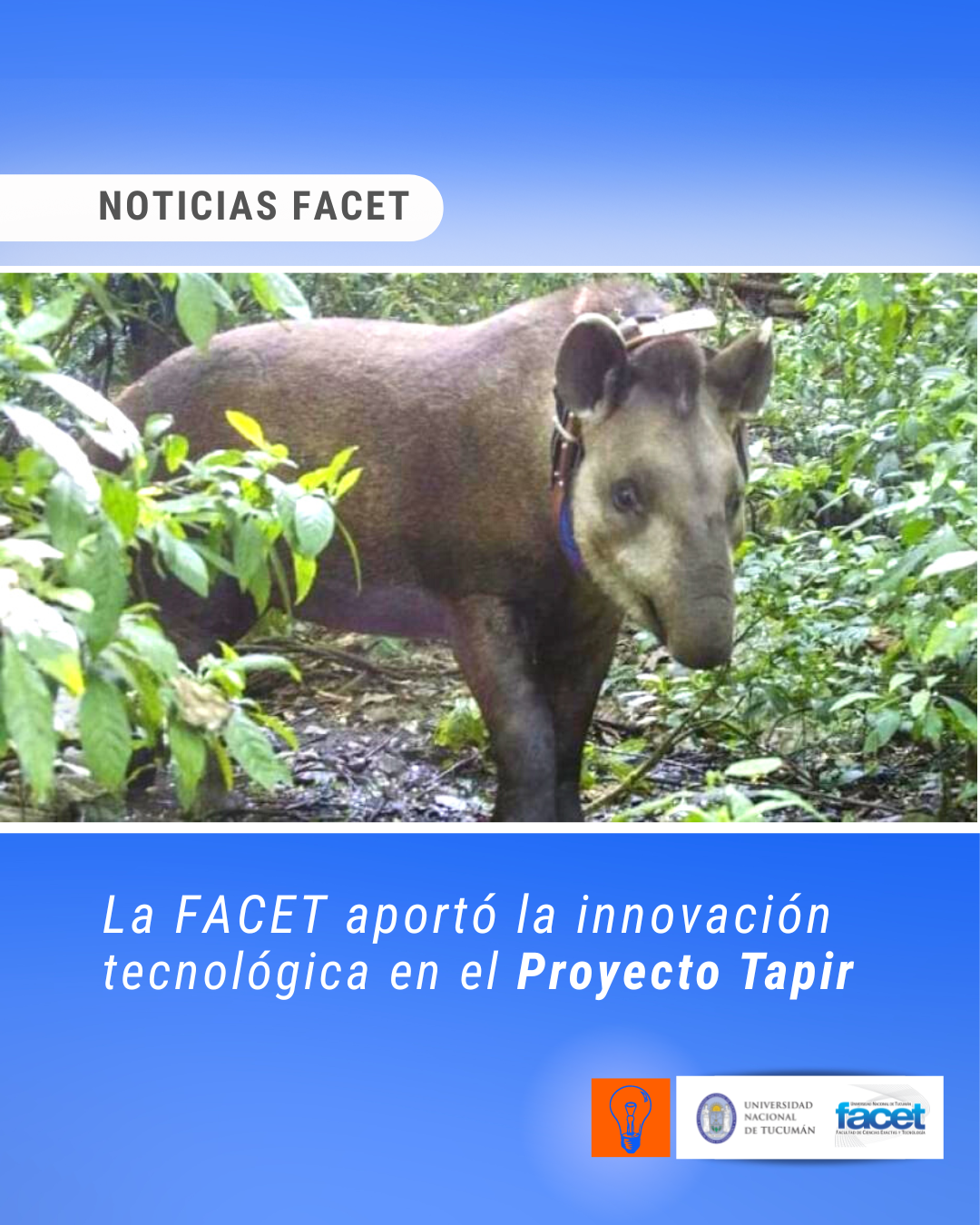 Noticias | La FACET aportó la innovación tecnológica en el Proyecto Tapir