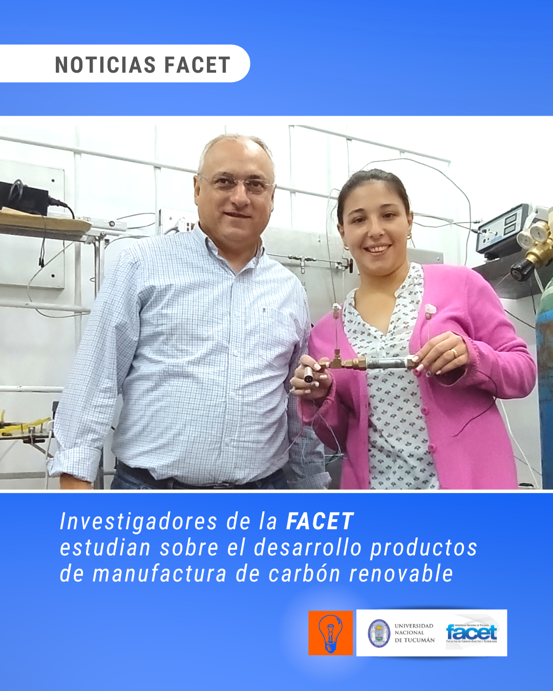 Noticias | Investigadores de la FACET estudian sobre el desarrollo productos de manufactura de carbón renovable para aplicarlo dentro de una economía circular en procesos de separación de gases y líquidos