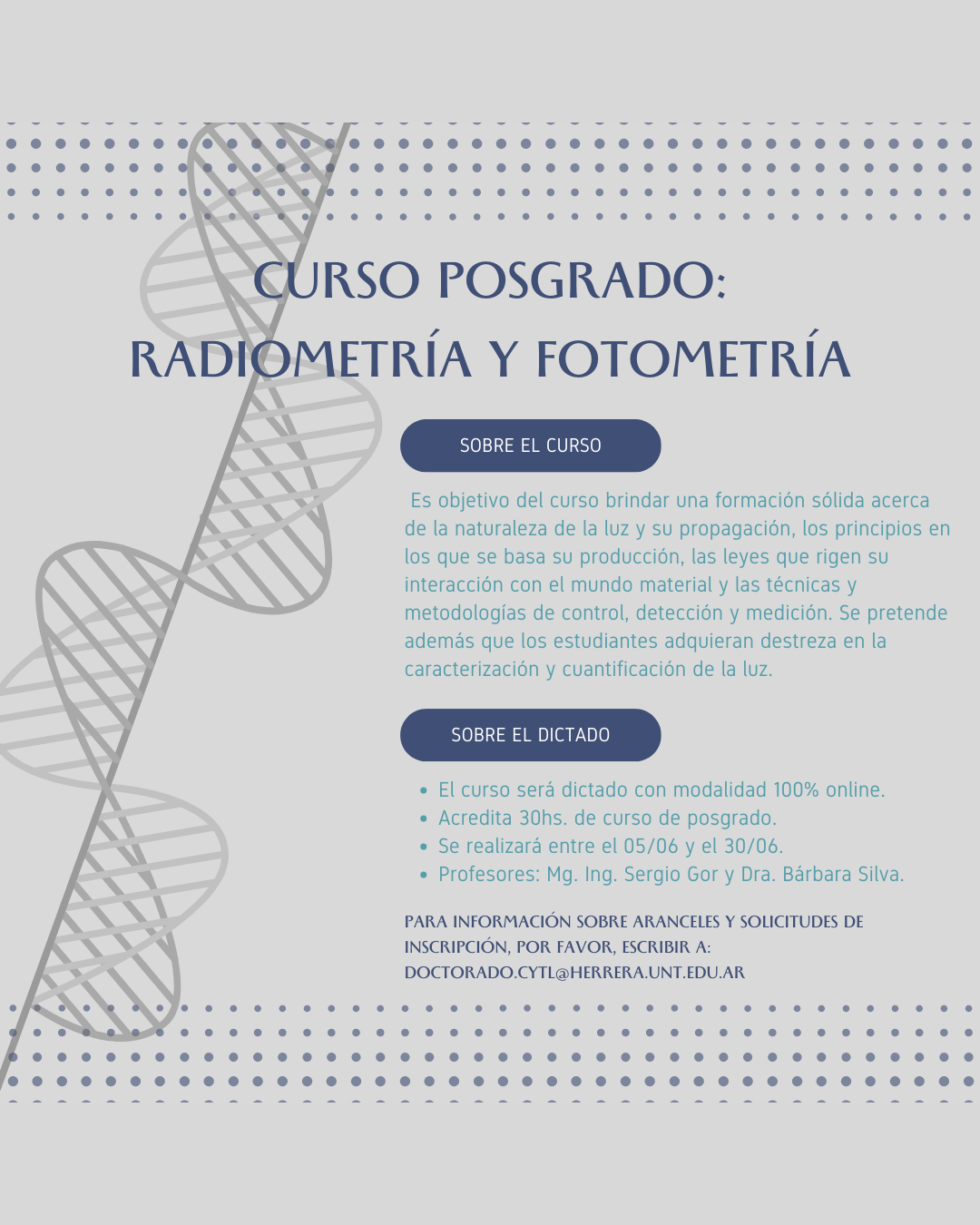 Inscripciones Abiertas | Curso de Posgrado “Radiometría y Fotometría”