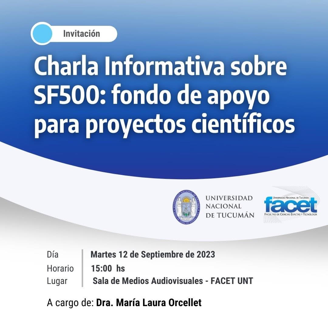 Invitación | Charla informativa sobre SF500: fondo de apoyo para proyectos científicos