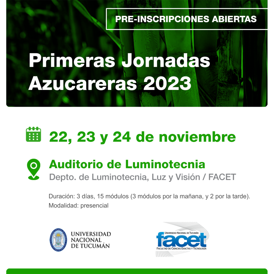 Primeras Jornadas Azucareras 2023 – Nuevas charlas