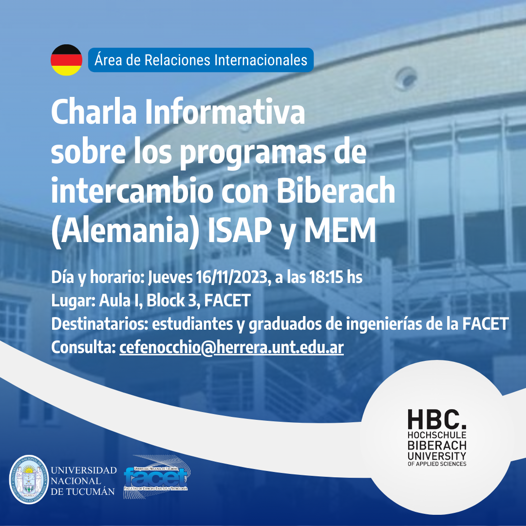 Charla sobre los programas de intercambio con Biberach (Alemania) ISAP y MEM