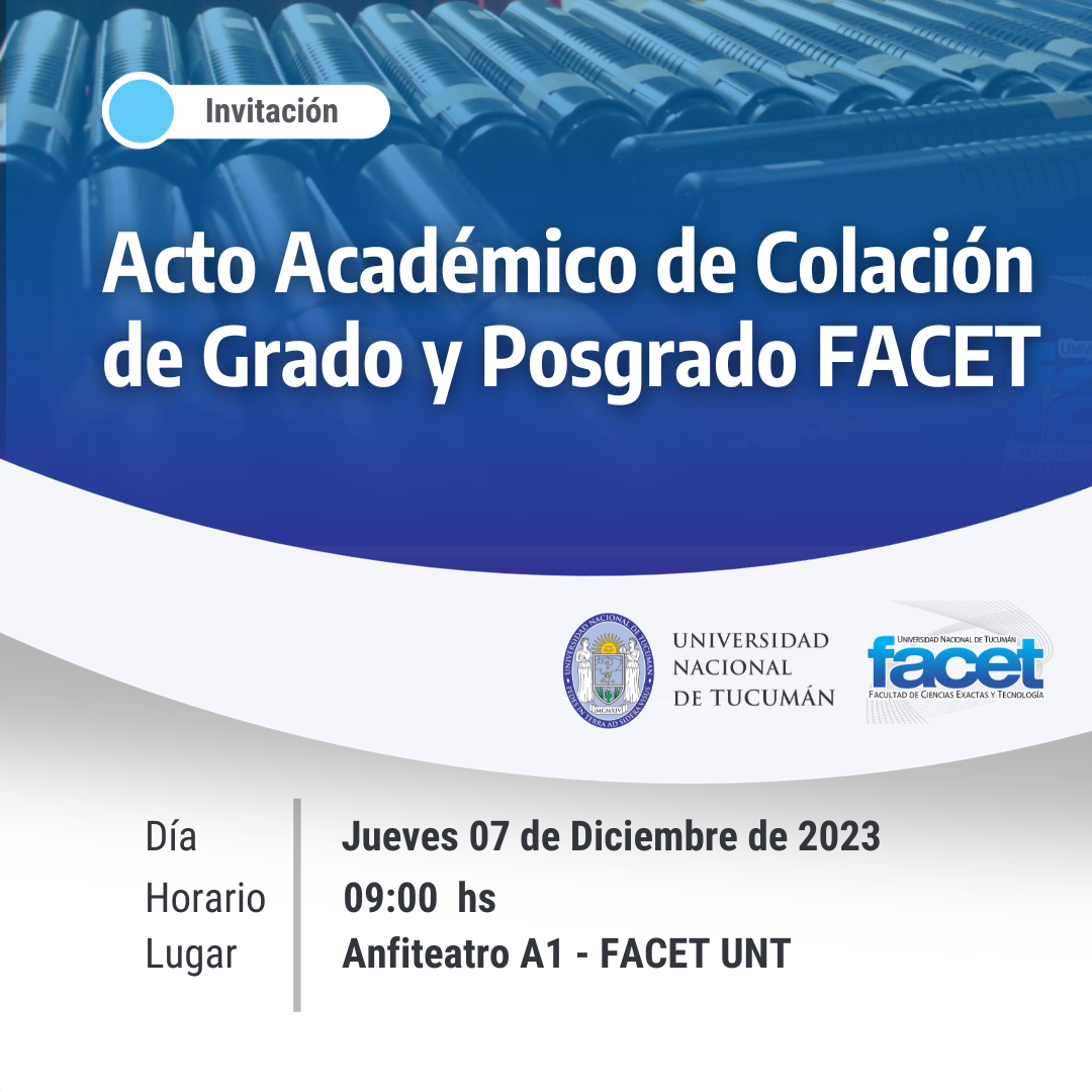 Invitación a Acto Académico de Colación de Grado y Posgrado