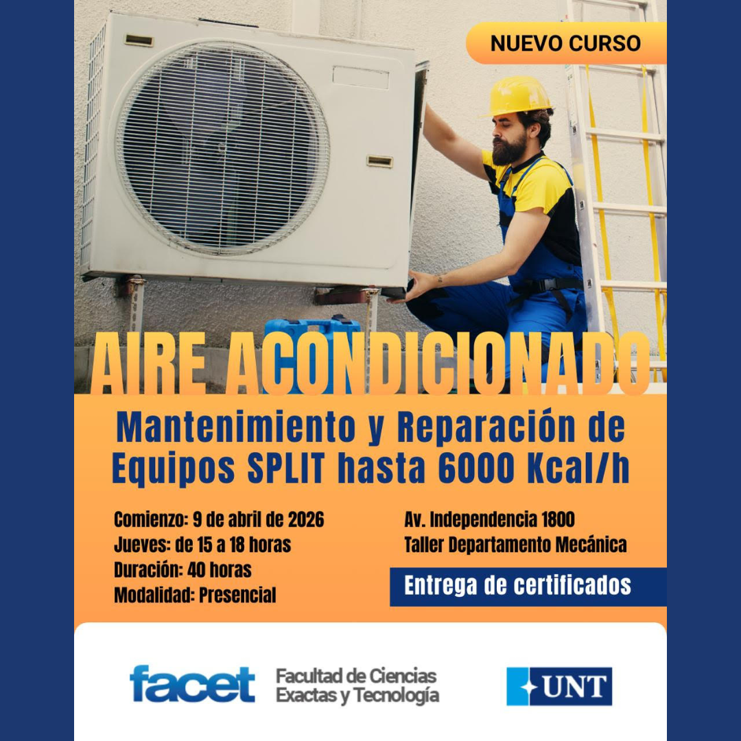 La FACET dictará un curso de mantenimiento y reparación de equipos de aire acondicionados tipo Split